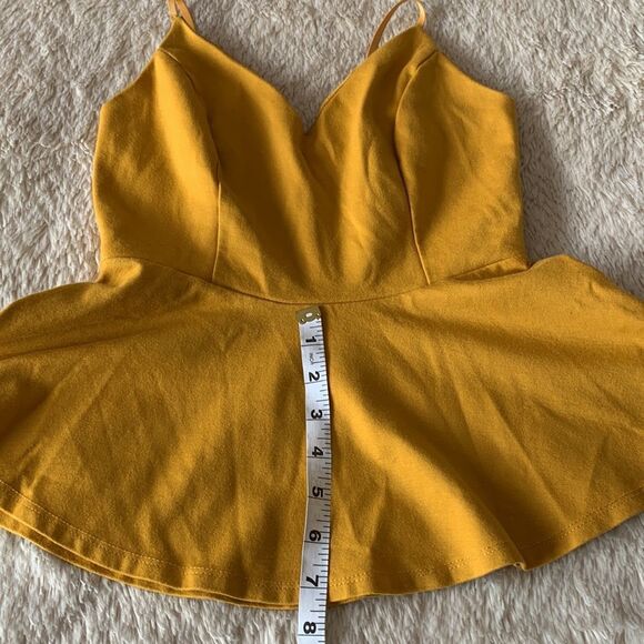 Mikey and Joey Yellow-Gold spaghetti strap ruffle tank top - Picture 15 of 16